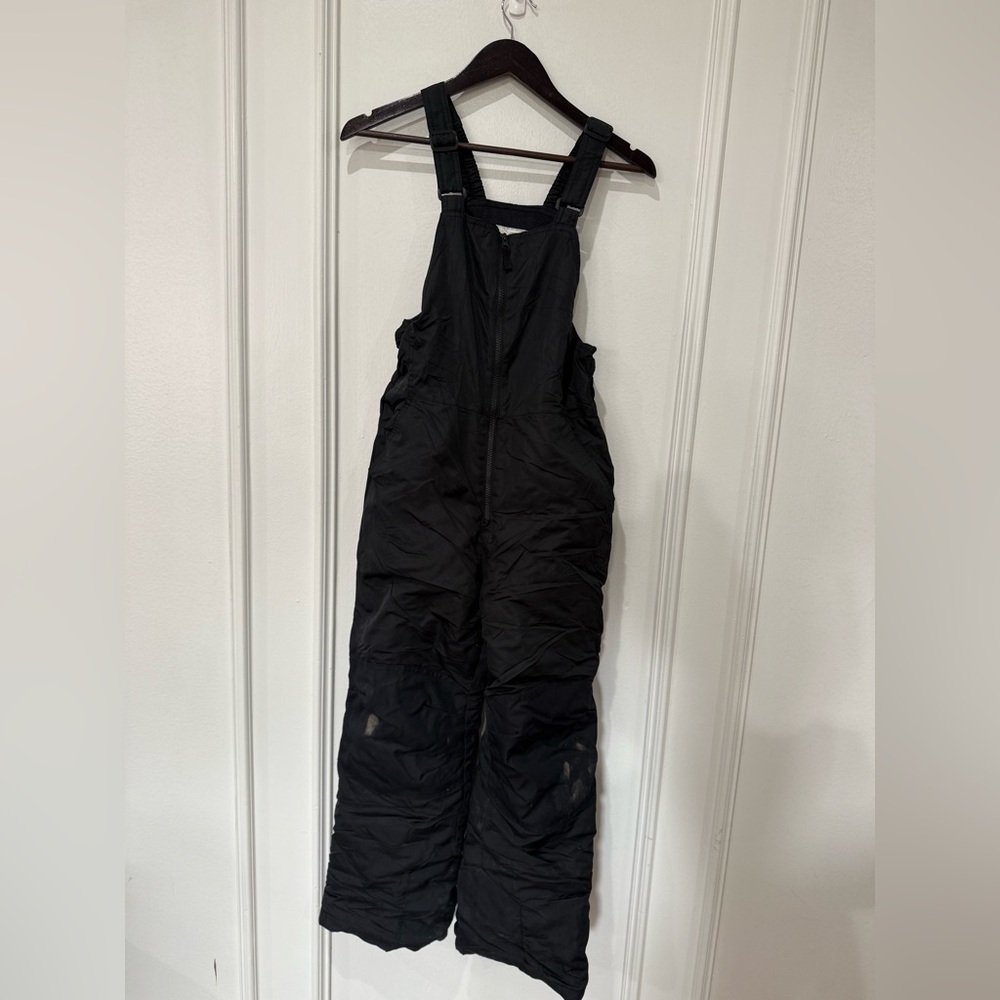 Youth Black Snow Bib Overalls - Picture 3 of 8